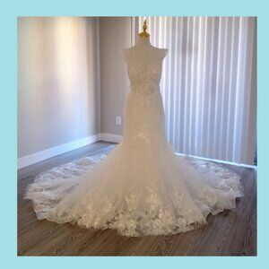 Cindy Collection Mermaid Wedding Dress  White XLSweetheart Neckline Embellished